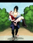 Sakura in braccio a Sasuke